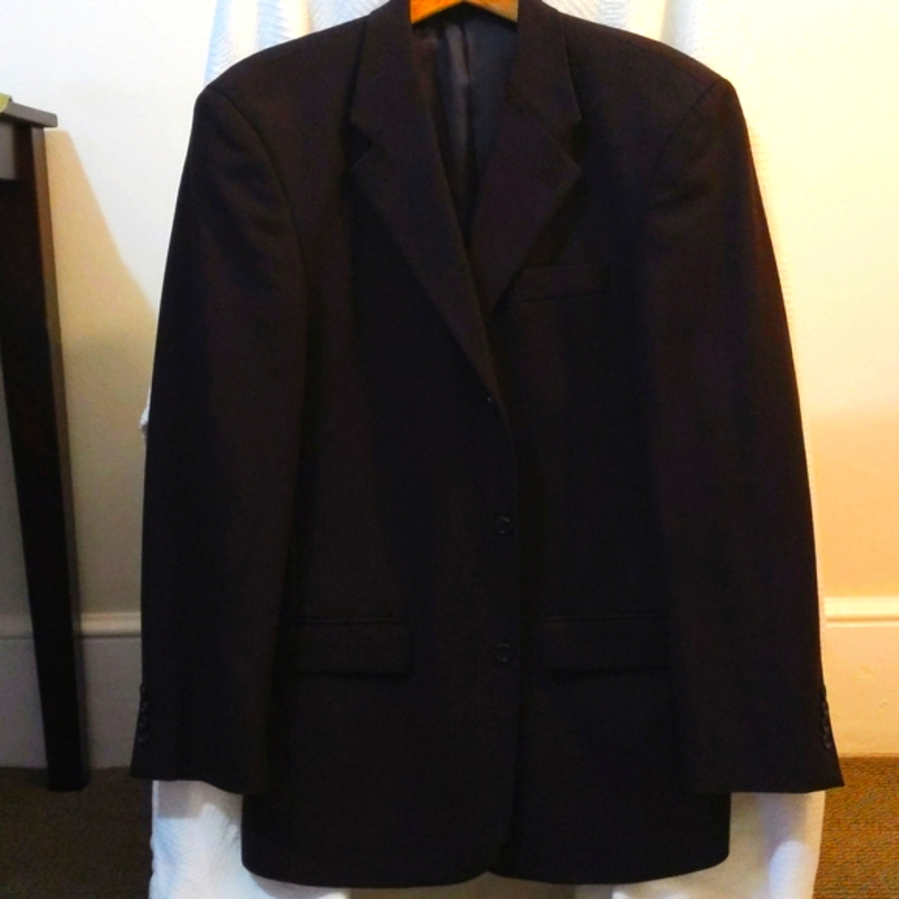 Perry Ellis Portfolio 3 button blazer in choco brown, sz range 38R-40R cashmere